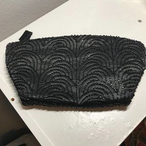Vintage Black Beaded Clutch